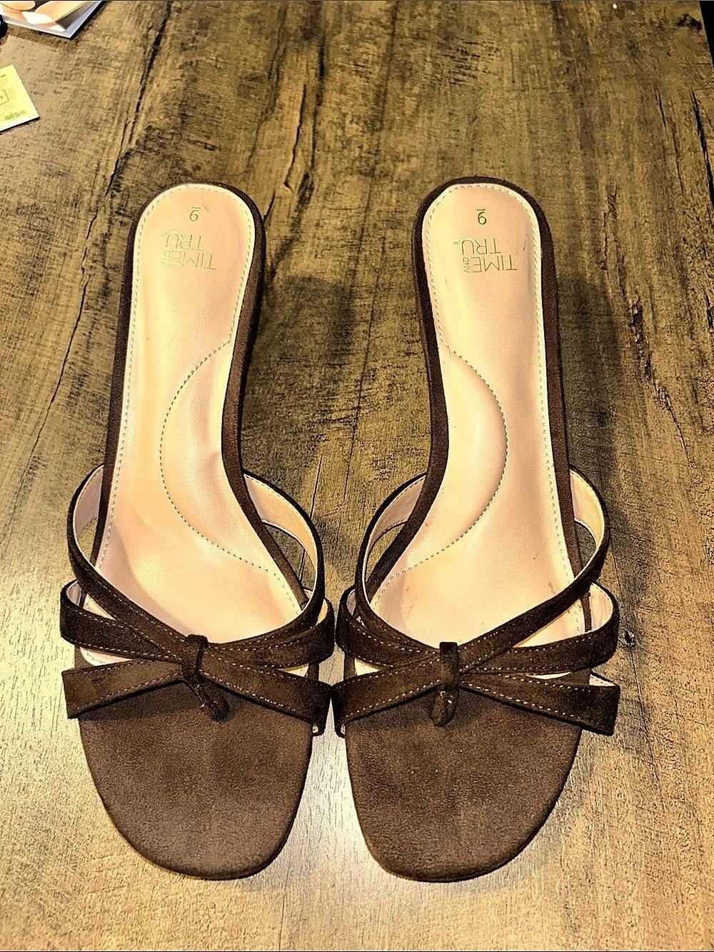 Time and tru Brown Bow Sandals US 9